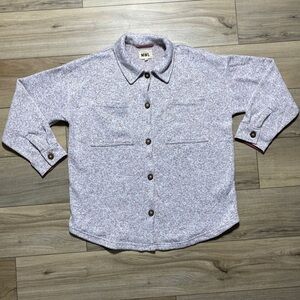 Madewell Womens (RE)sourced Sweater‎ Fleece Shirt Jacket Large Pale Thistle